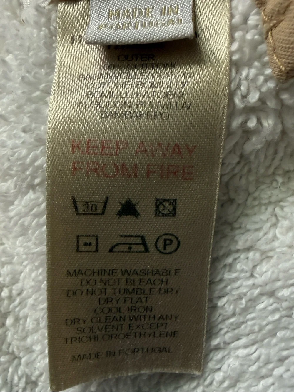 Burberry Beige and White Baby Bib with Gold Logo